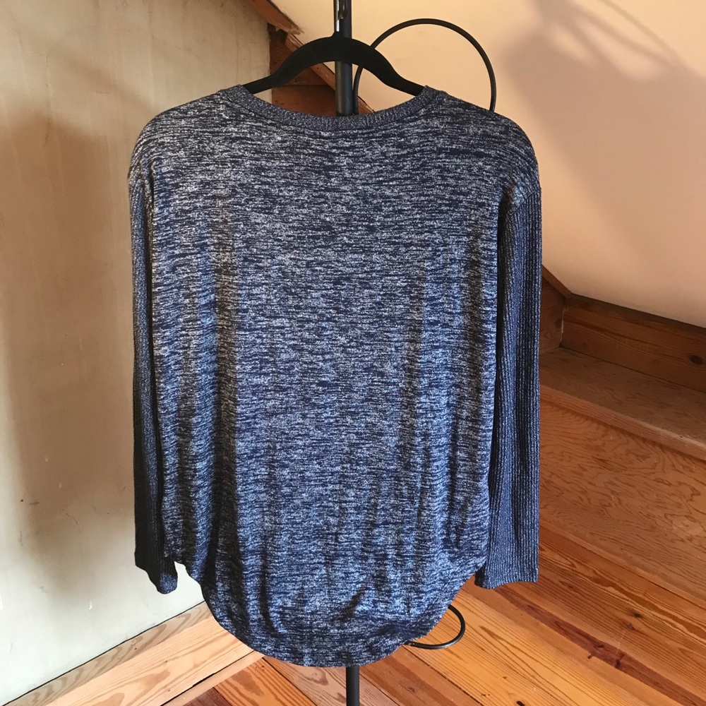 Gap Heather Navy Blue Long Sleeve Top, NWT, XS - Picture 2 of 12